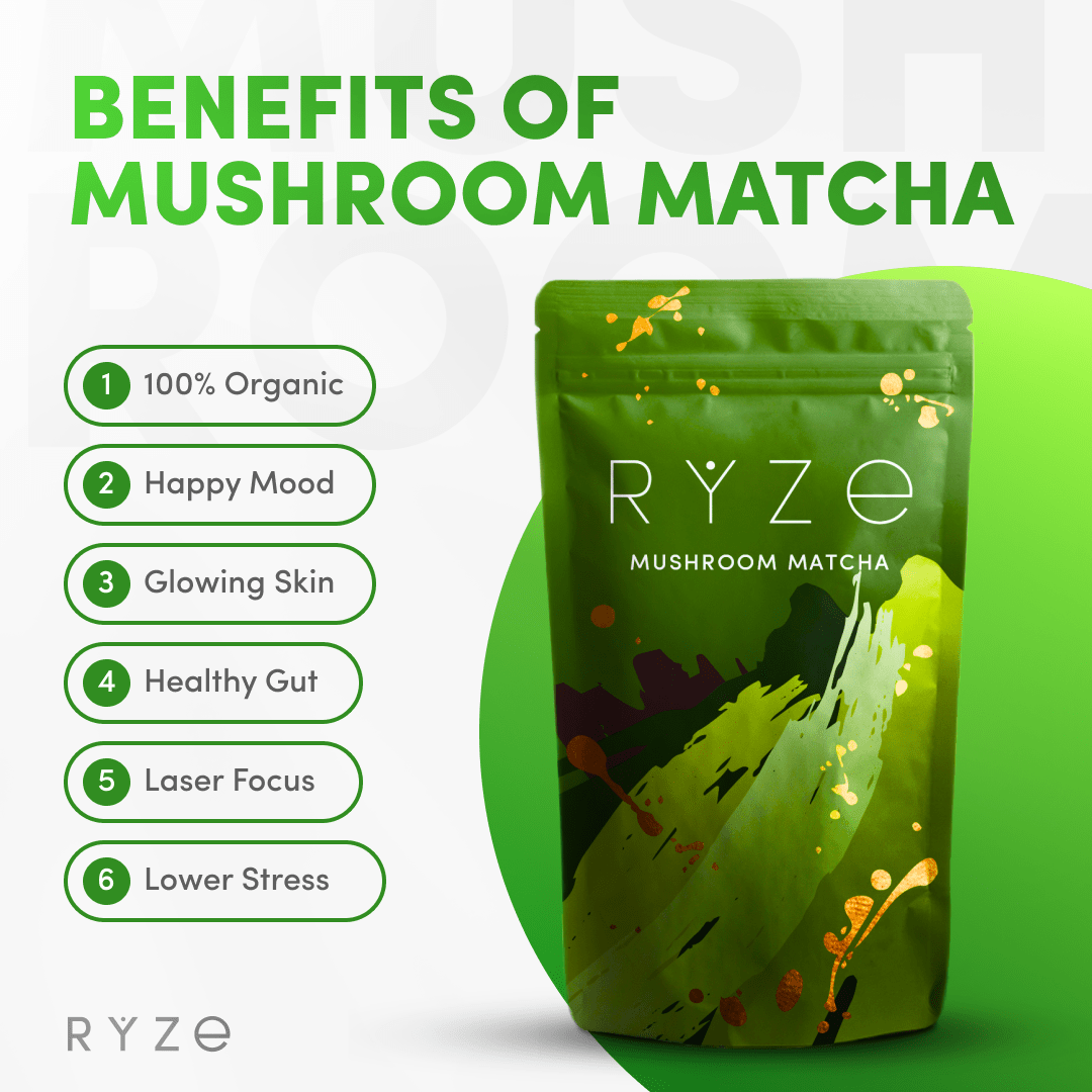 RYZE Organic Mushroom Matcha Starter Kit (60 servi