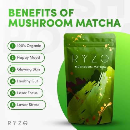 RYZE Organic Mushroom Matcha Starter Kit (60 servi
